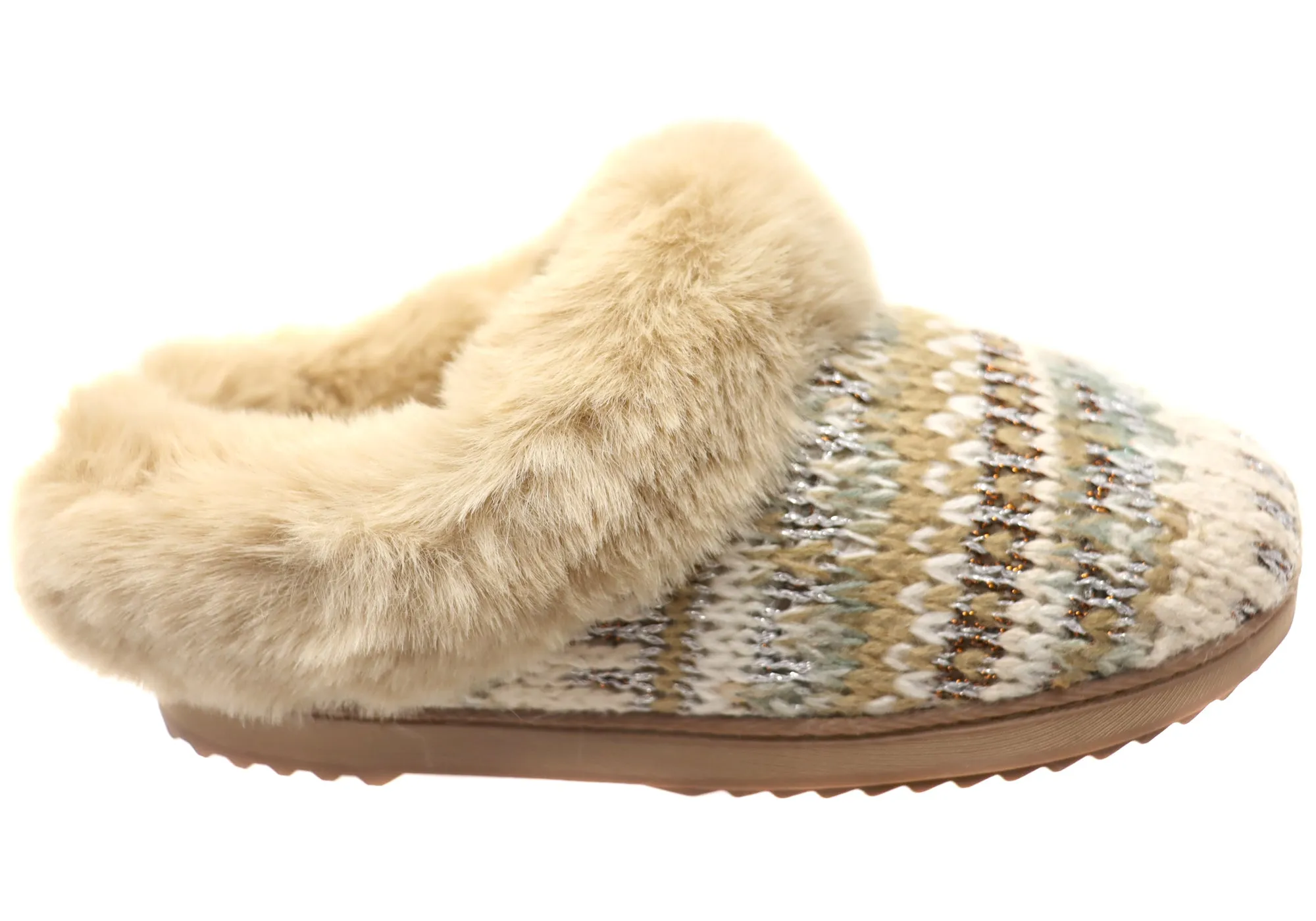 Dearfoams Chaussons confortables pour femmes Hannah en tricot festif