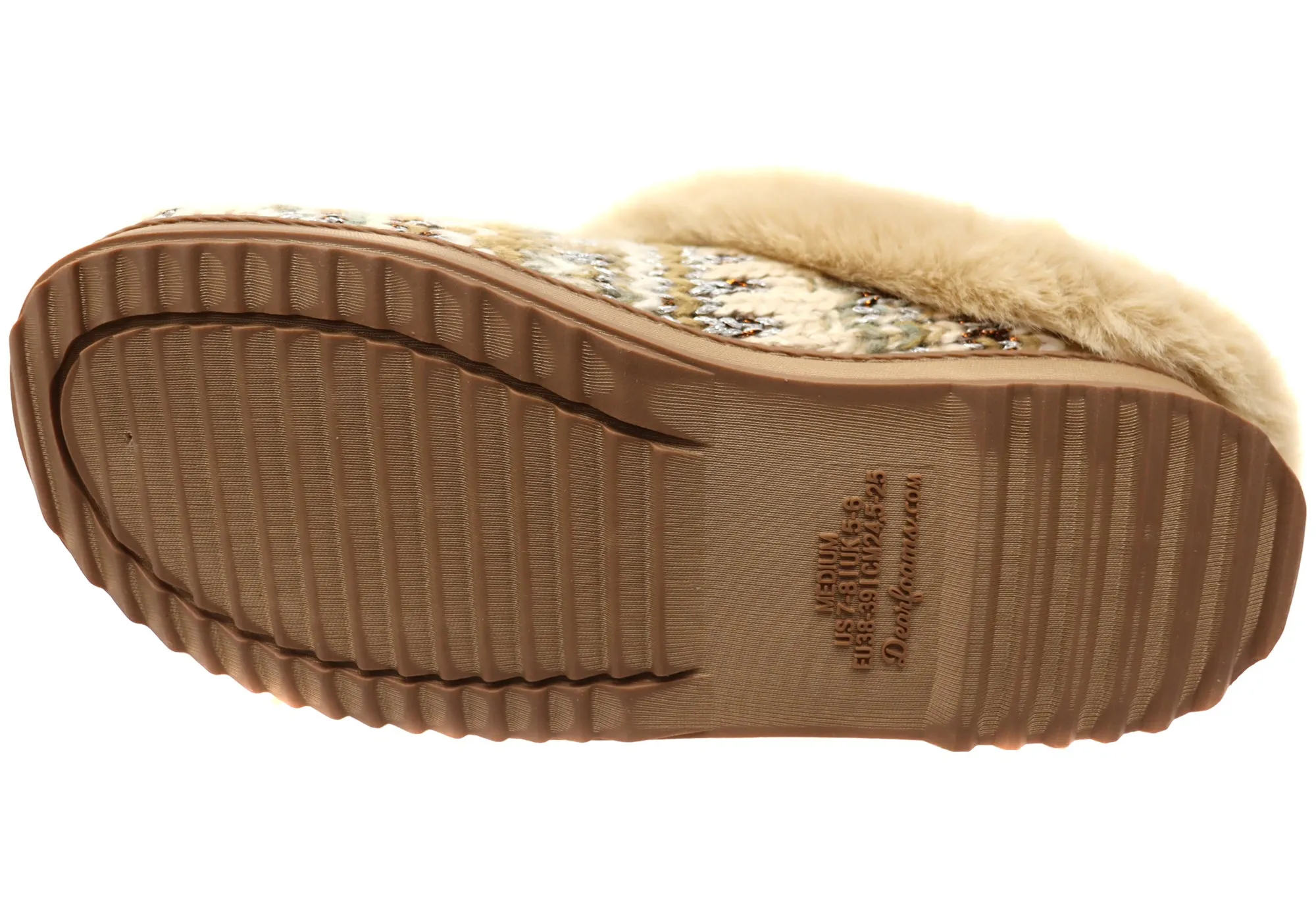 Dearfoams Chaussons confortables pour femmes Hannah en tricot festif