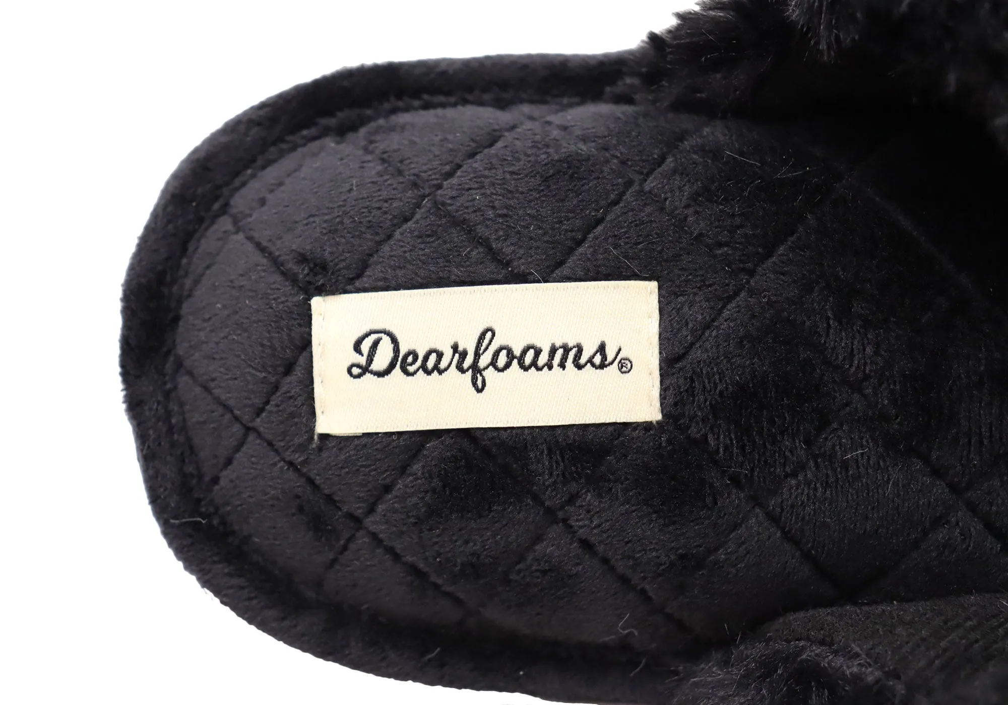Dearfoams Chaussons glissières confortables pour femmes Jessica en fausse fourrure avec brides croisées