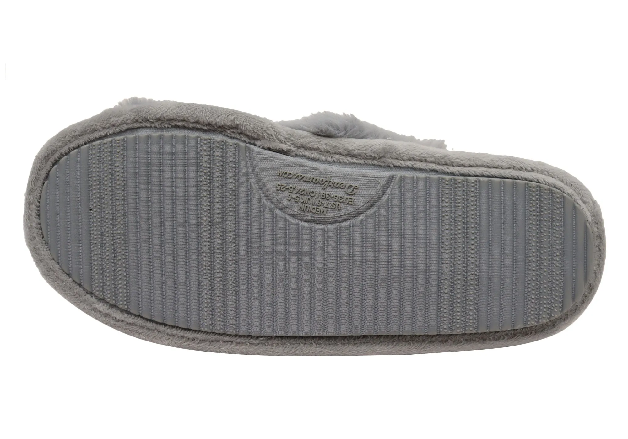 Dearfoams Chaussons glissières confortables pour femmes Jessica en fausse fourrure avec brides croisées