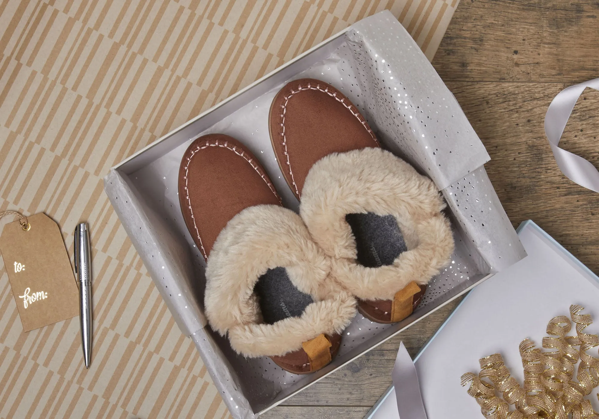 Chaussons confortables pour femmes Dearfoams, modèle Moritz