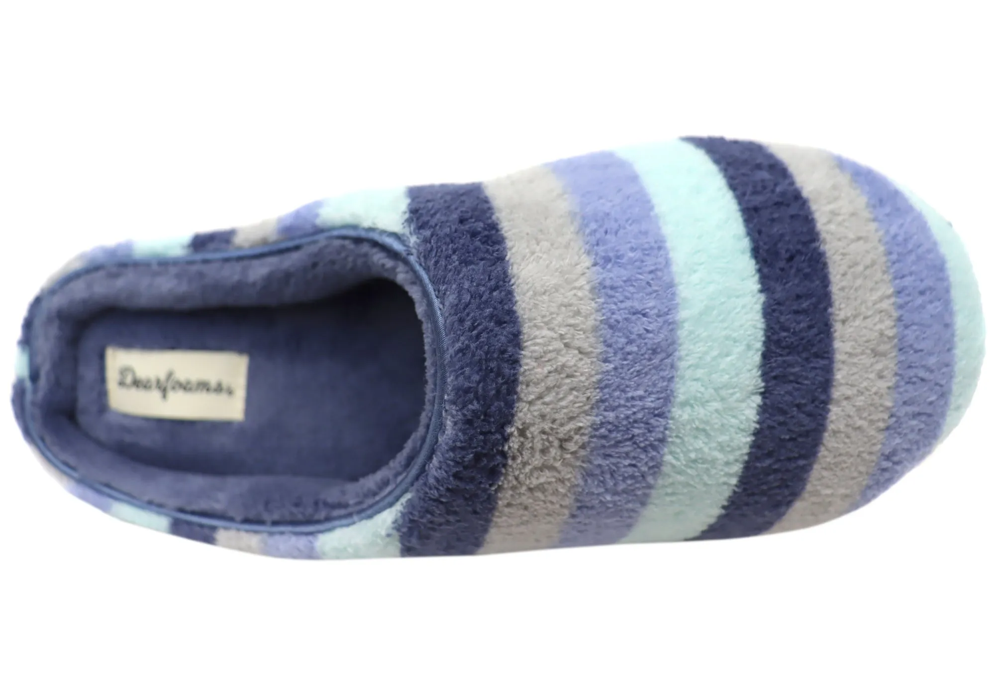 Dearfoams Chaussons d'intérieur larges pour femmes Leslie en tissu éponge matelassé