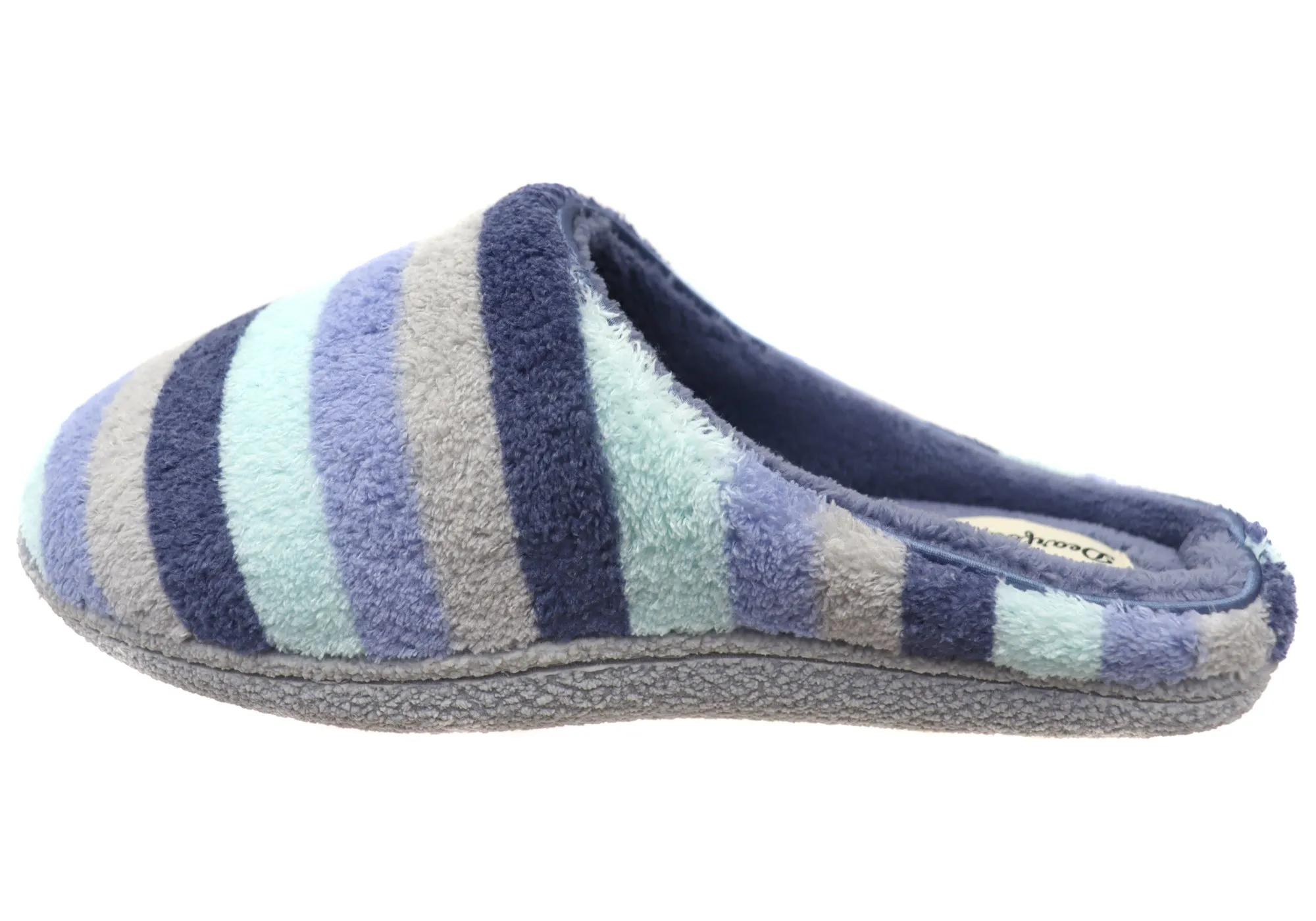 Dearfoams Chaussons d'intérieur larges pour femmes Leslie en tissu éponge matelassé