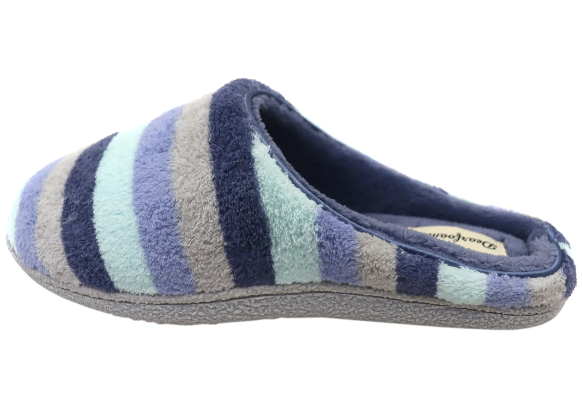 Dearfoams Chaussons d'intérieur larges pour femmes Leslie en tissu éponge matelassé