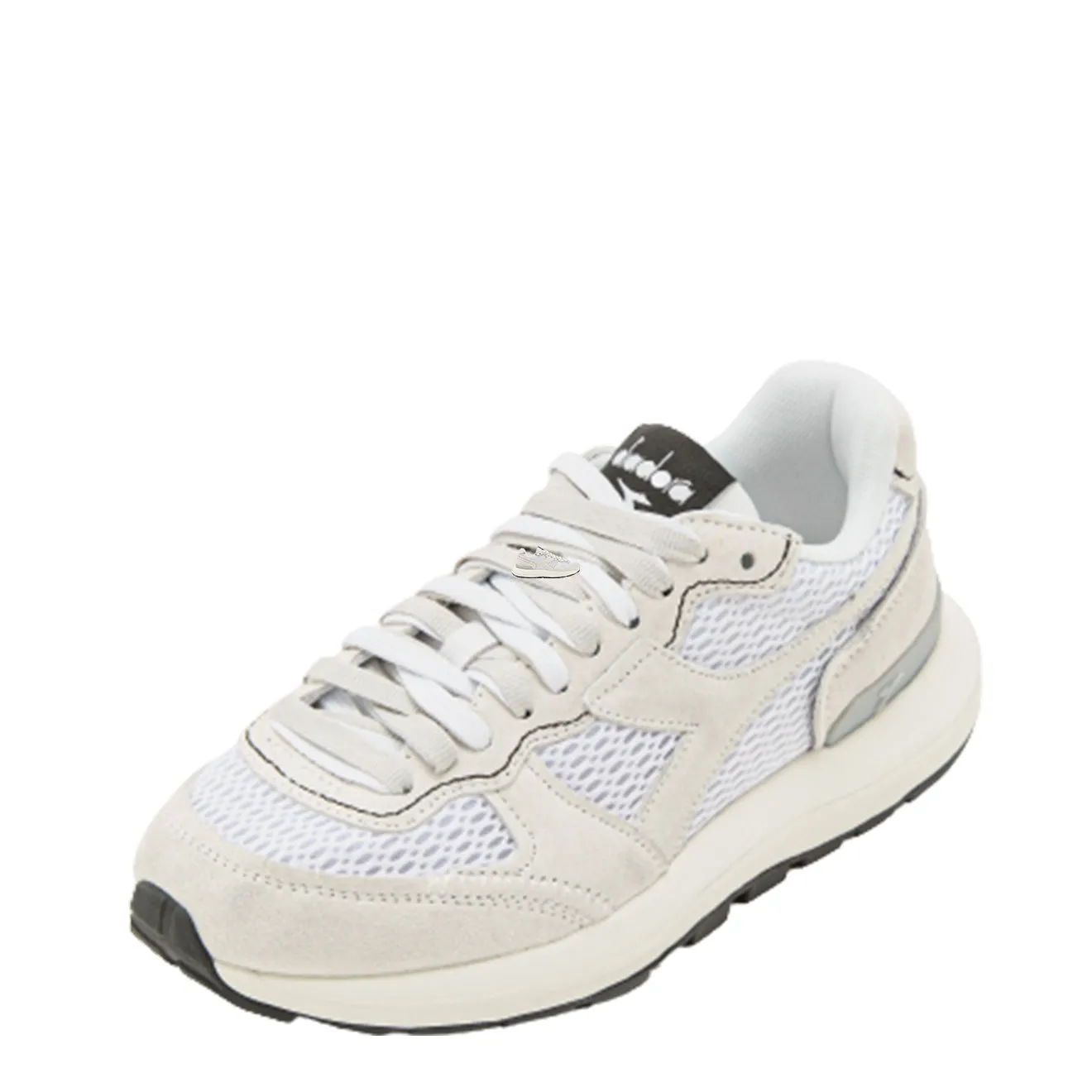 Diadora Femme Kmaro 42 Suédé Mesh Cire Chaussures de Sport Blanc / Blanc / Blanc