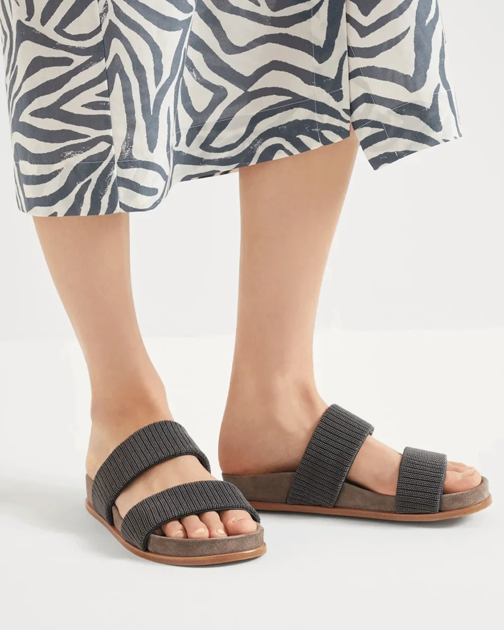 Glissières doubles à brides Monili en anthracite