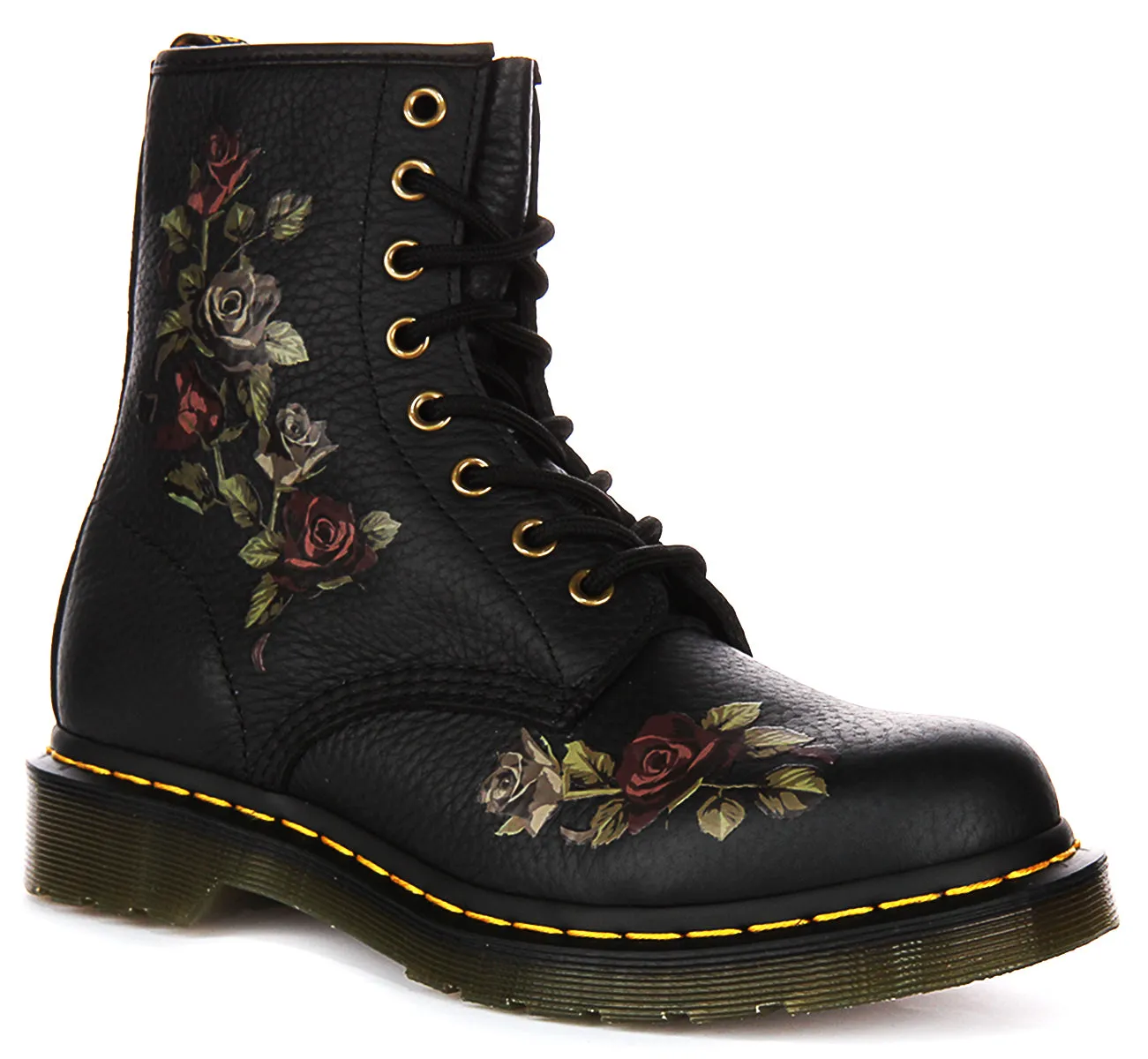 Dr Martens 1460 Fleur Décadente En Noir Pour Femme Chaussures Dr Martens