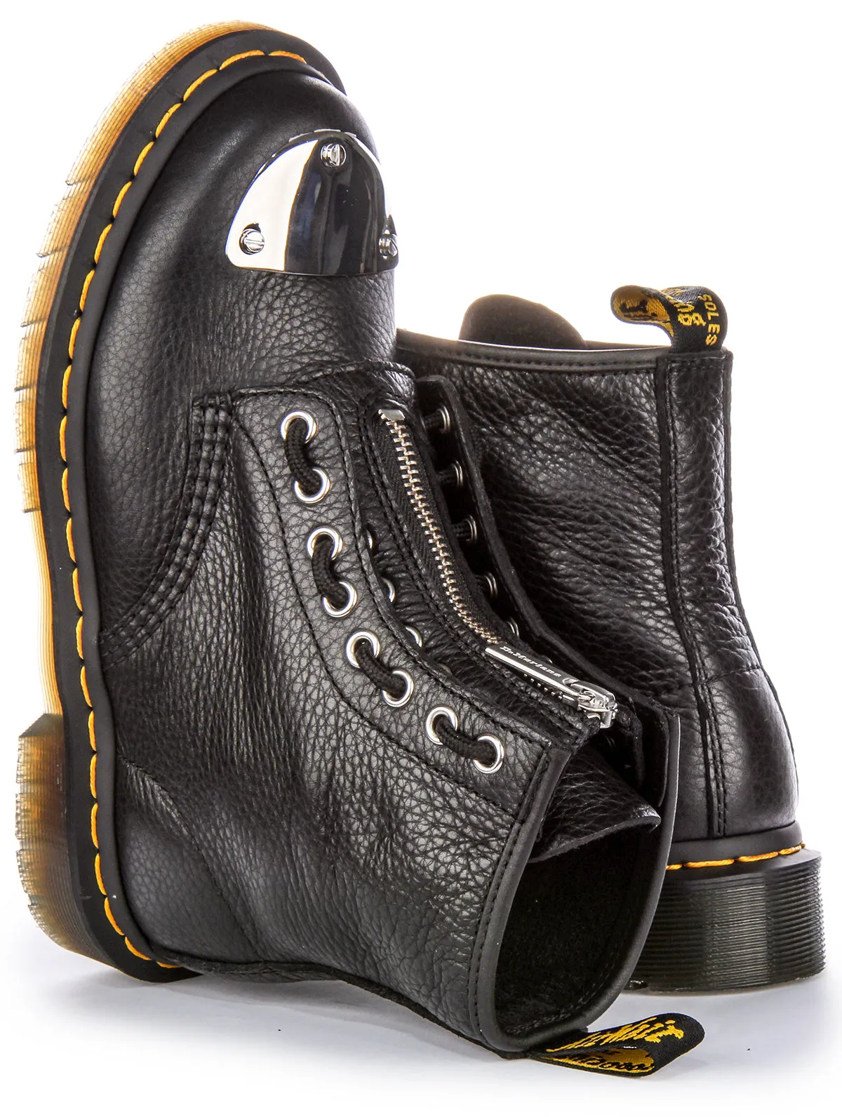 Dr Martens 1460 avec embout métallique en noir pour femmes Dr Martens