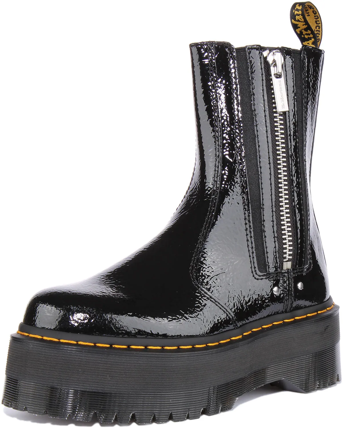 Dr Martens 2976 Max En Noir Verni Pour Femme Chaussures Dr Martens
