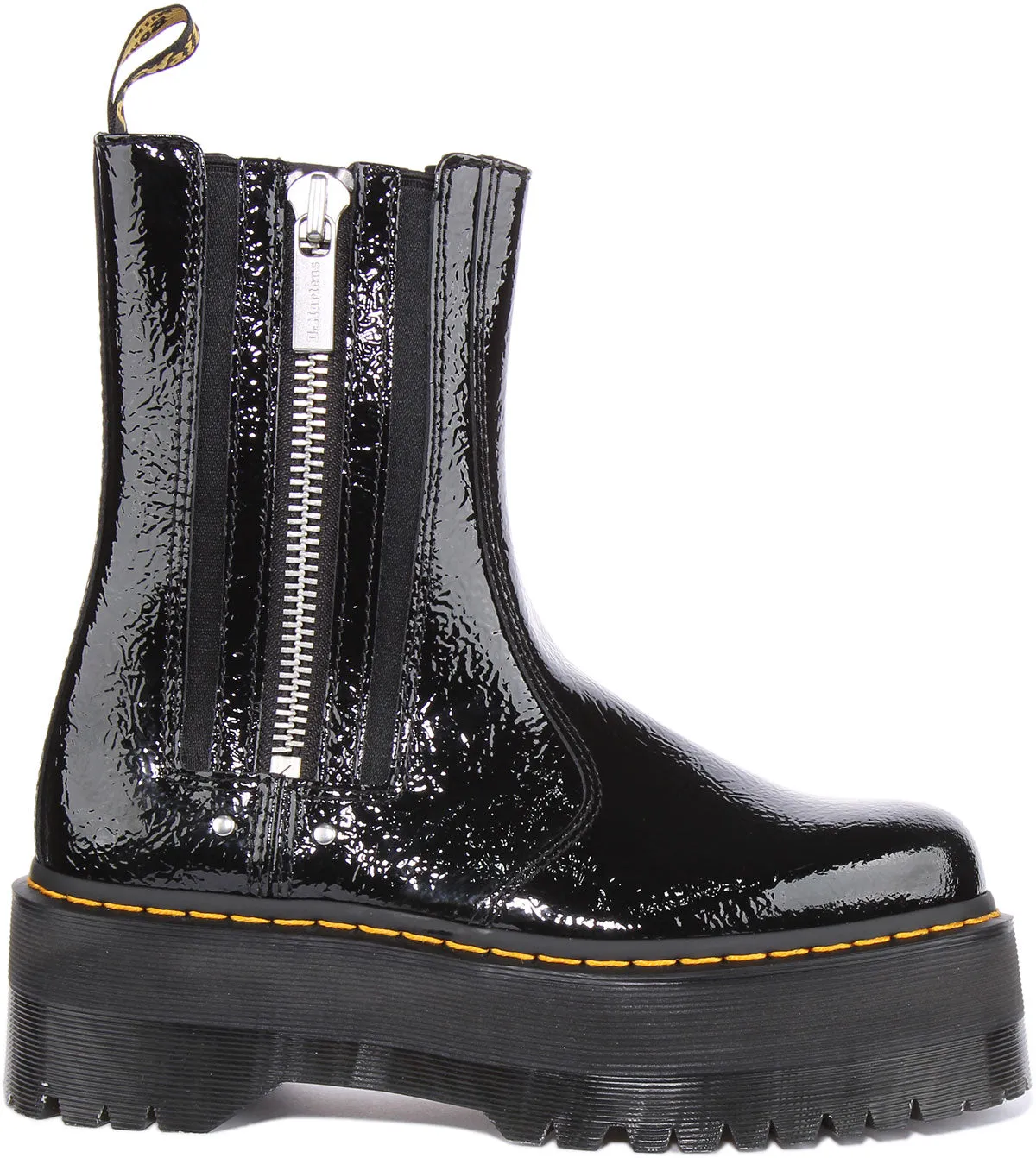 Dr Martens 2976 Max En Noir Verni Pour Femme Chaussures Dr Martens