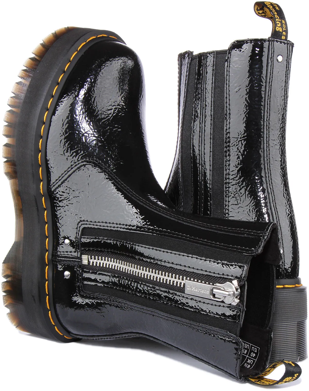 Dr Martens 2976 Max En Noir Verni Pour Femme Chaussures Dr Martens