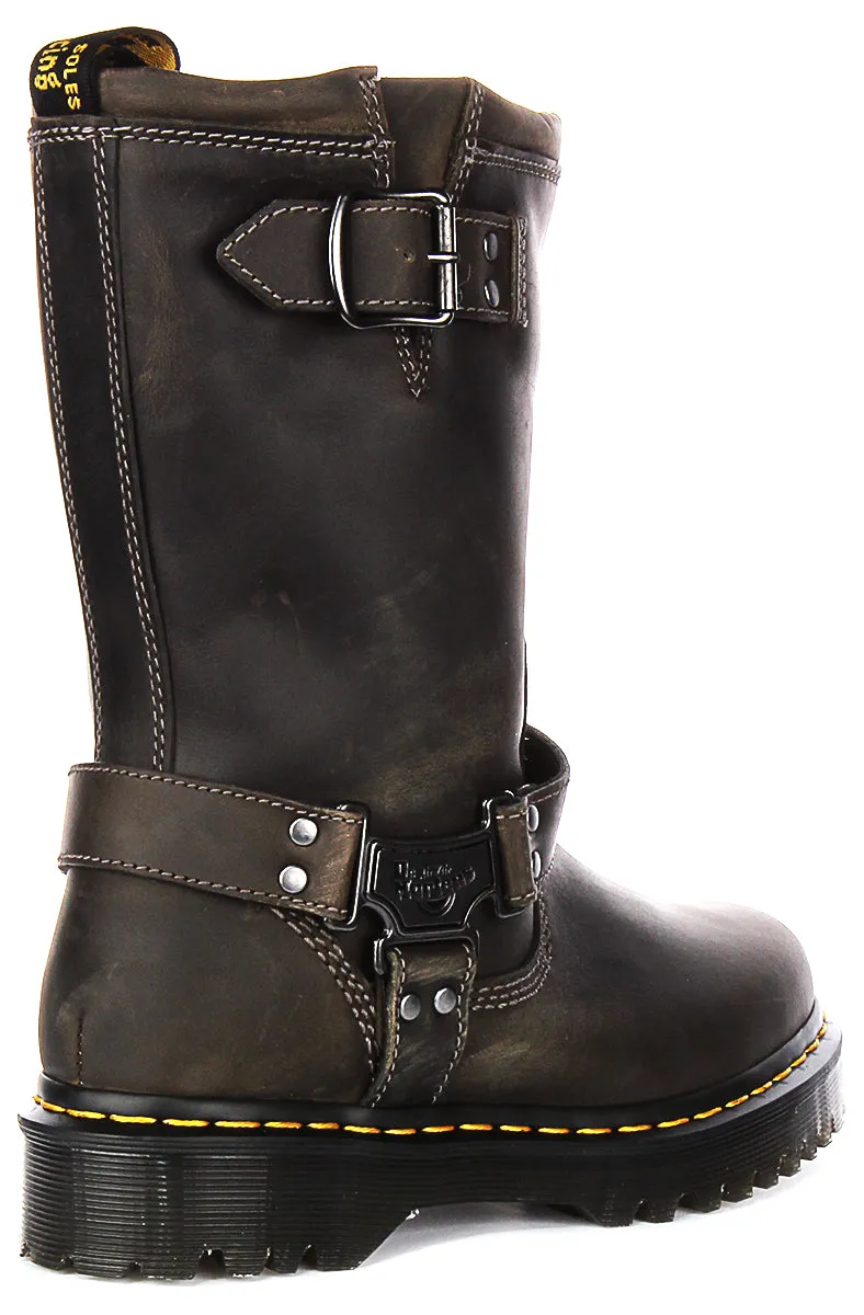 Dr Martens Bottes de motard Anistone Hi en gris Chaussures Dr Martens