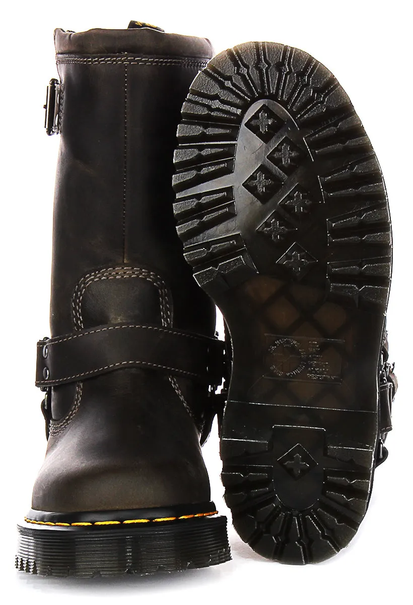 Dr Martens Bottes de motard Anistone Hi en gris Chaussures Dr Martens