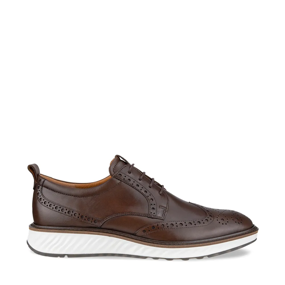 Ecco Chaussure de ville en cuir pour homme ST. 1 Hybrid Wingtip à lacets en marron cacao