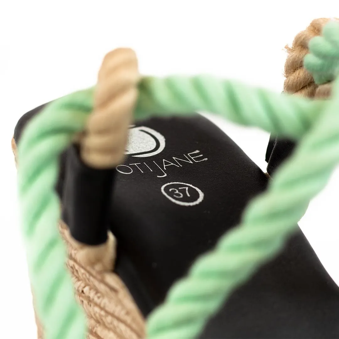 Sandales compensées Eva Vegan en corde de coton | Multi