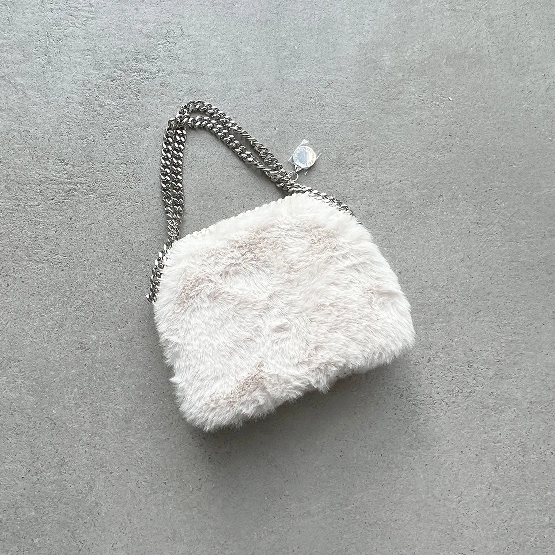 Sac de soirée Falabella duveteux, Sacs ivoire_Stella Mccartney_Sacs