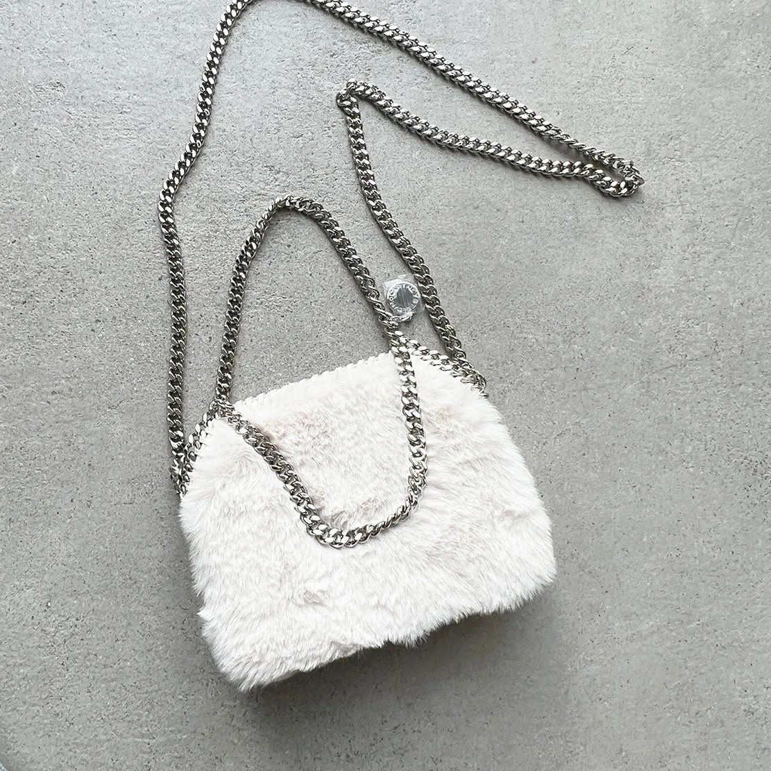 Sac de soirée Falabella duveteux, Sacs ivoire_Stella Mccartney_Sacs