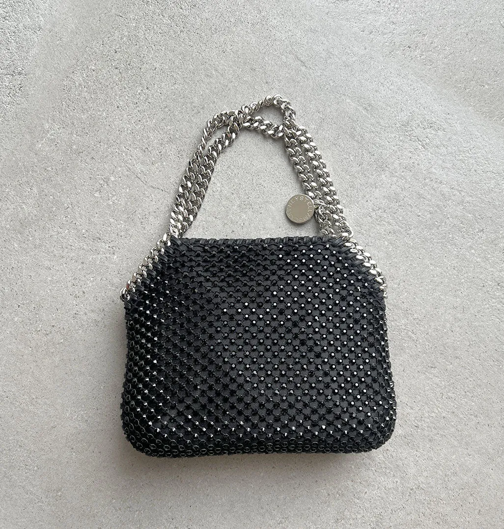 Falabella Evening Crystal Mesh, Sacs Noirs_Stella Mccartney_Sacs