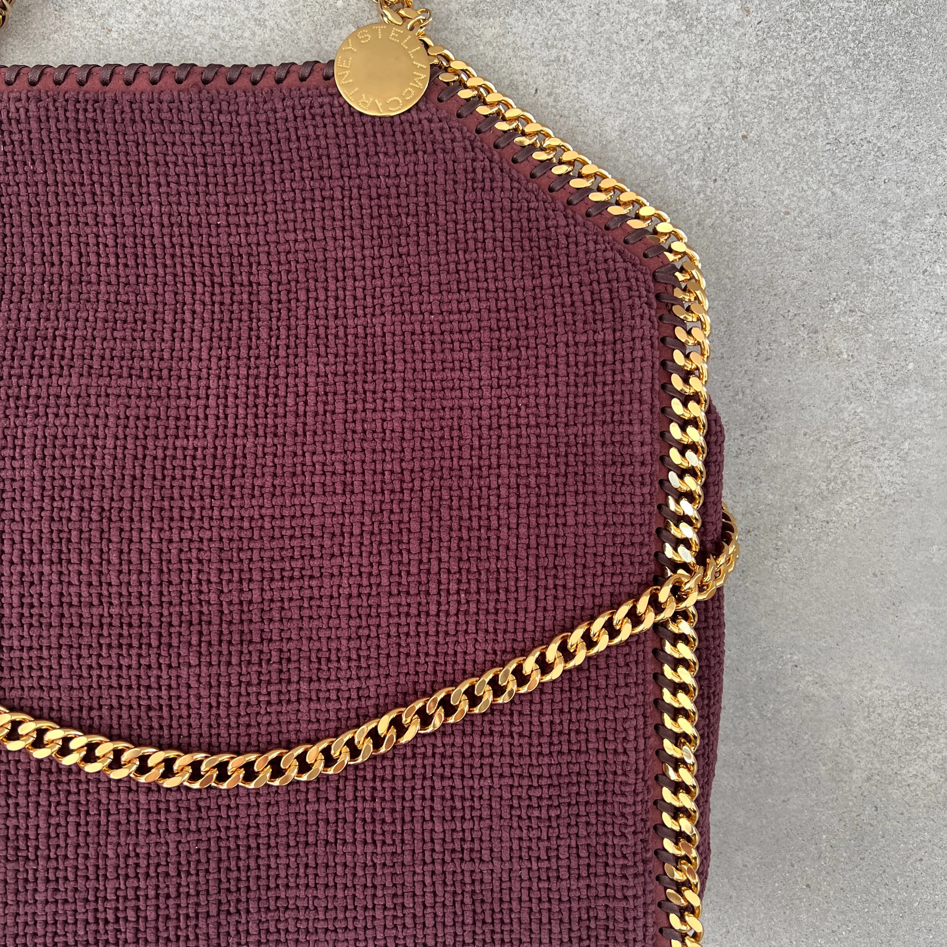 Falabella Grand Sac à Main à 3 Chaînes Tressées, Prune Bags_Stella Mccartney_Sacs