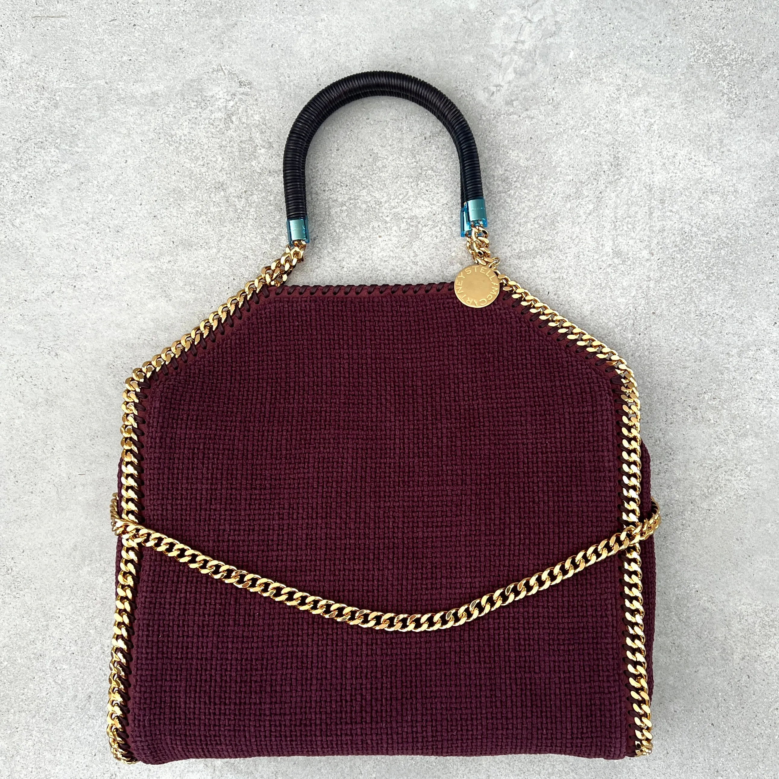 Falabella Grand Sac à Main à 3 Chaînes Tressées, Prune Bags_Stella Mccartney_Sacs