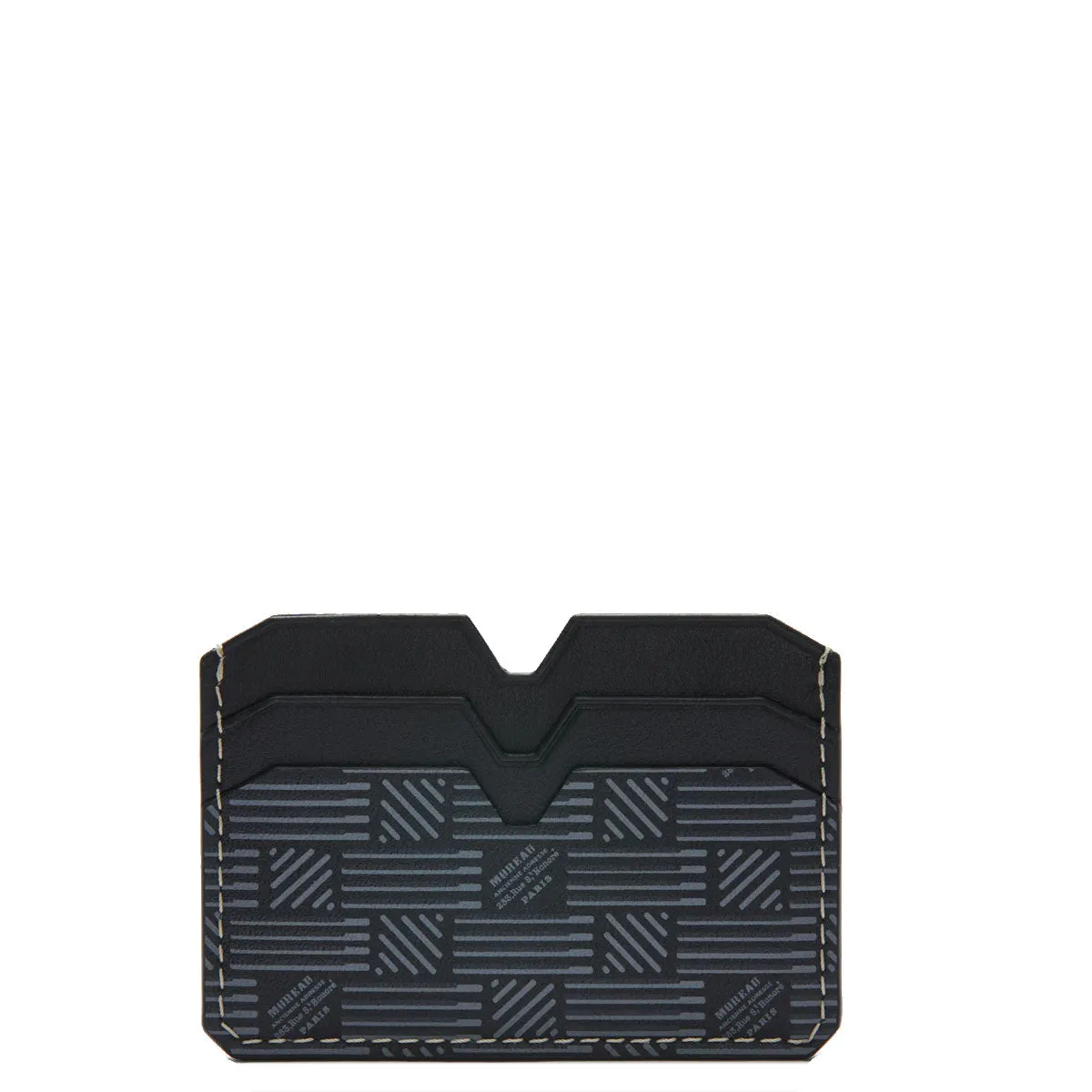 Porte-cartes plat en veau, Noir Moreau Bags