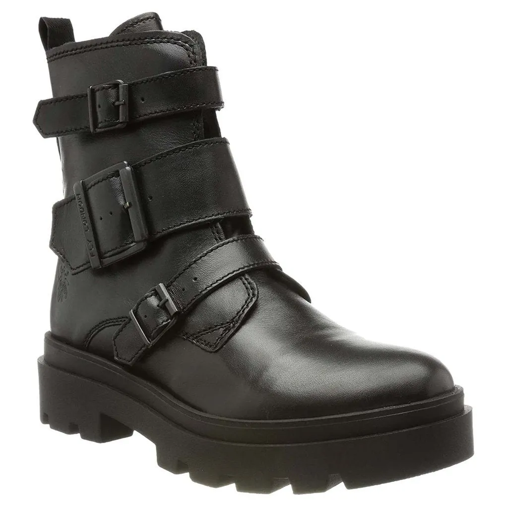 Fly London Jeda817 Bottes en cuir pour femme à boucle à la cheville