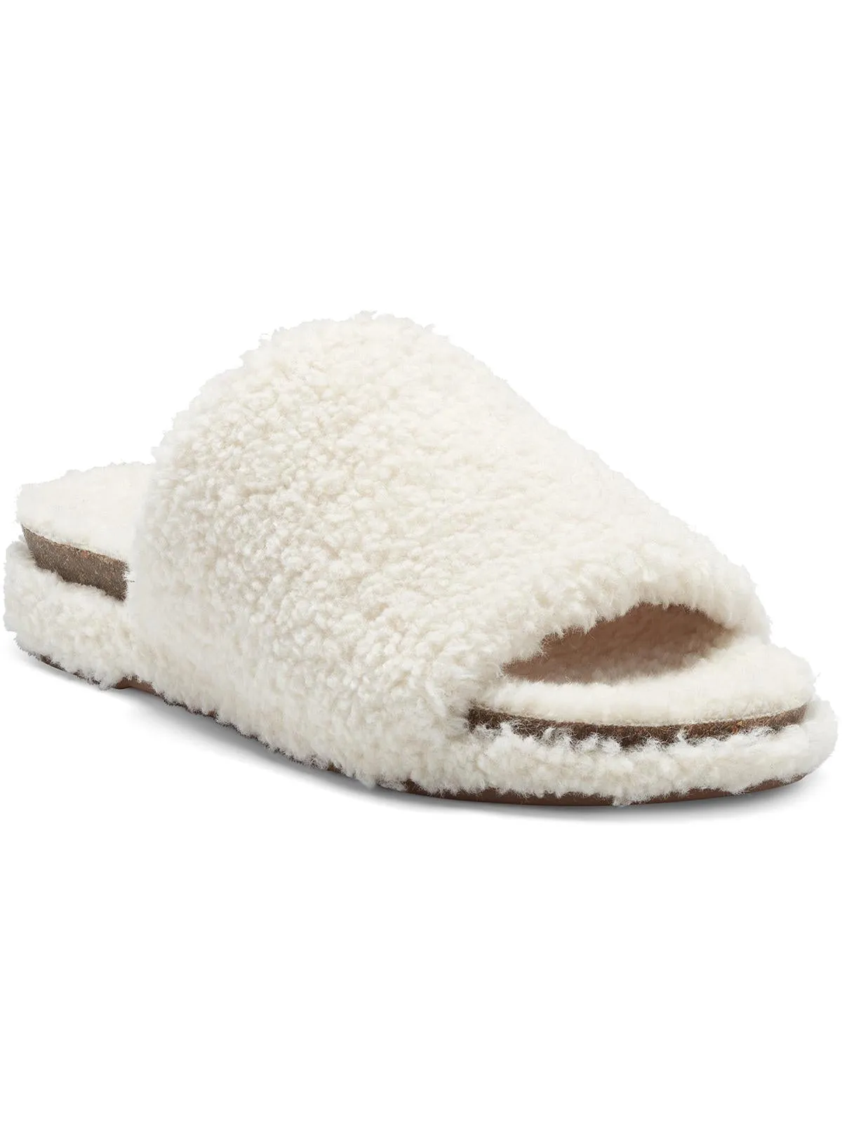 Gadini Pantoufles Femme en Fausse Fourrure à Bout Ouvert avec Doublure Polaire Chaussons ecco