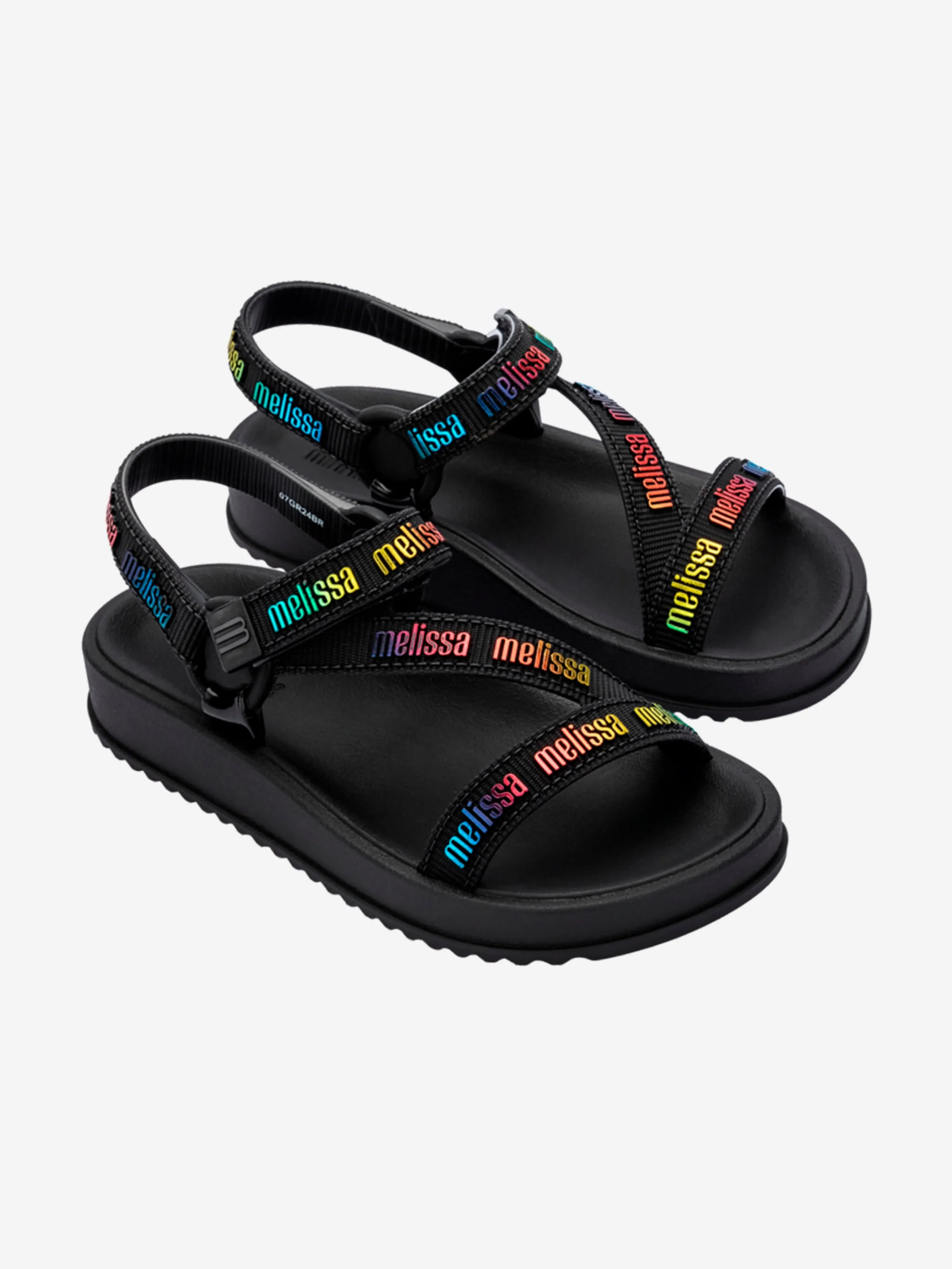 Sandales à rayures pour filles M Lover en noir