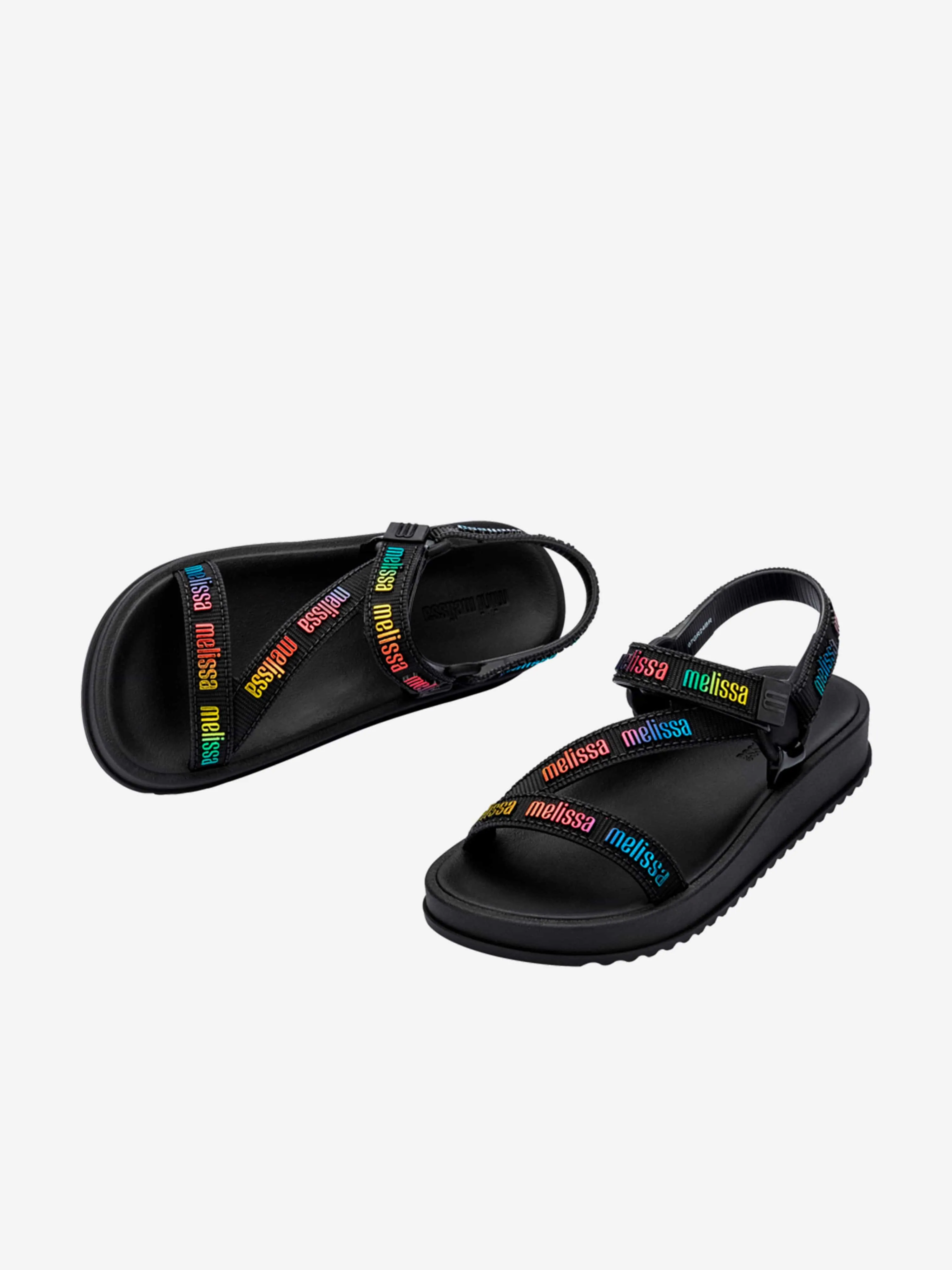 Sandales à rayures pour filles M Lover en noir