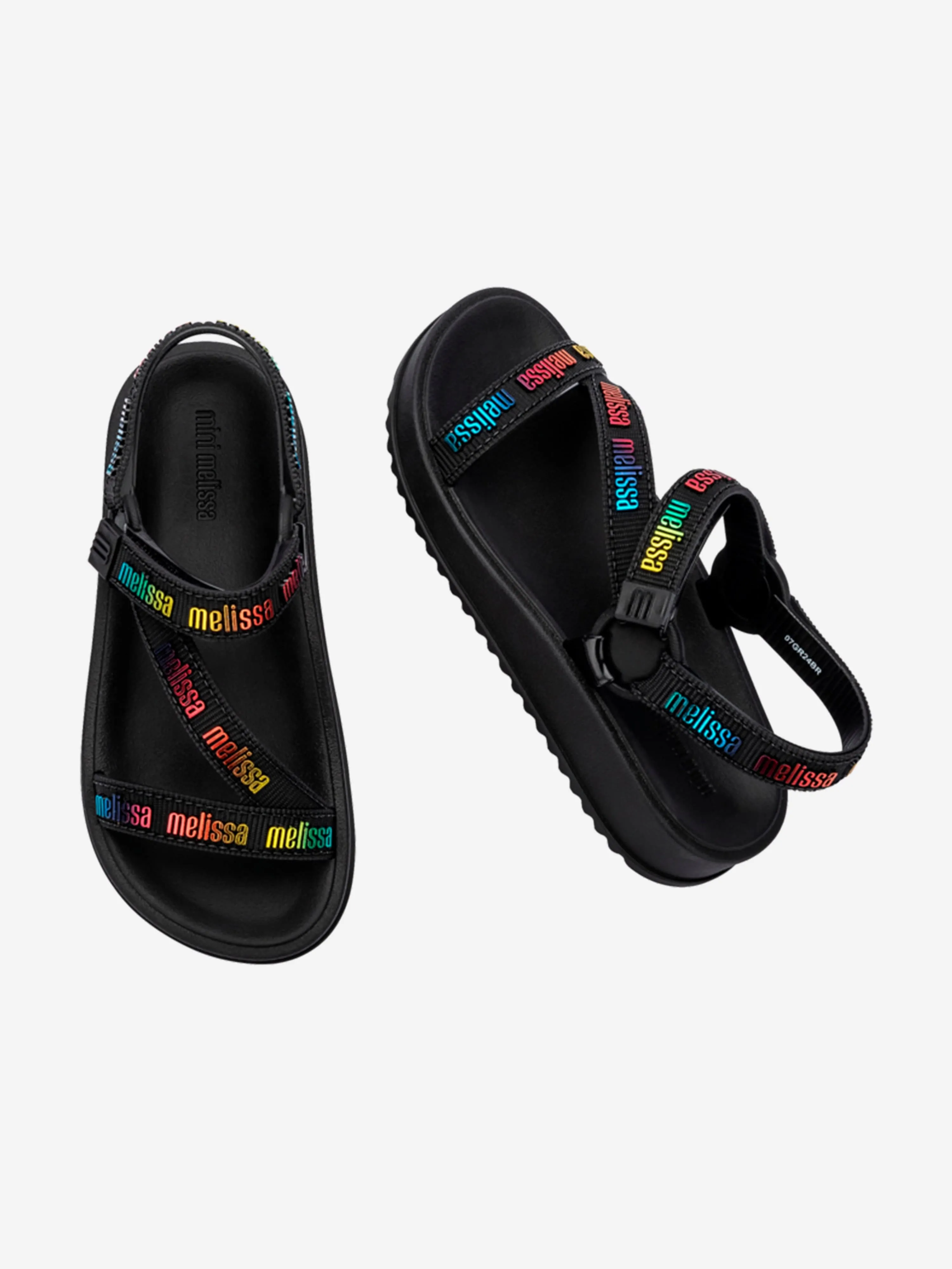 Sandales à rayures pour filles M Lover en noir