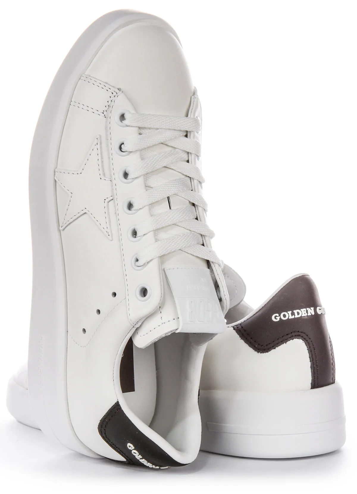 Golden Goose Pure Star Nouveau En Blanc Noir Pour Femmes Chaussures Golden Goose