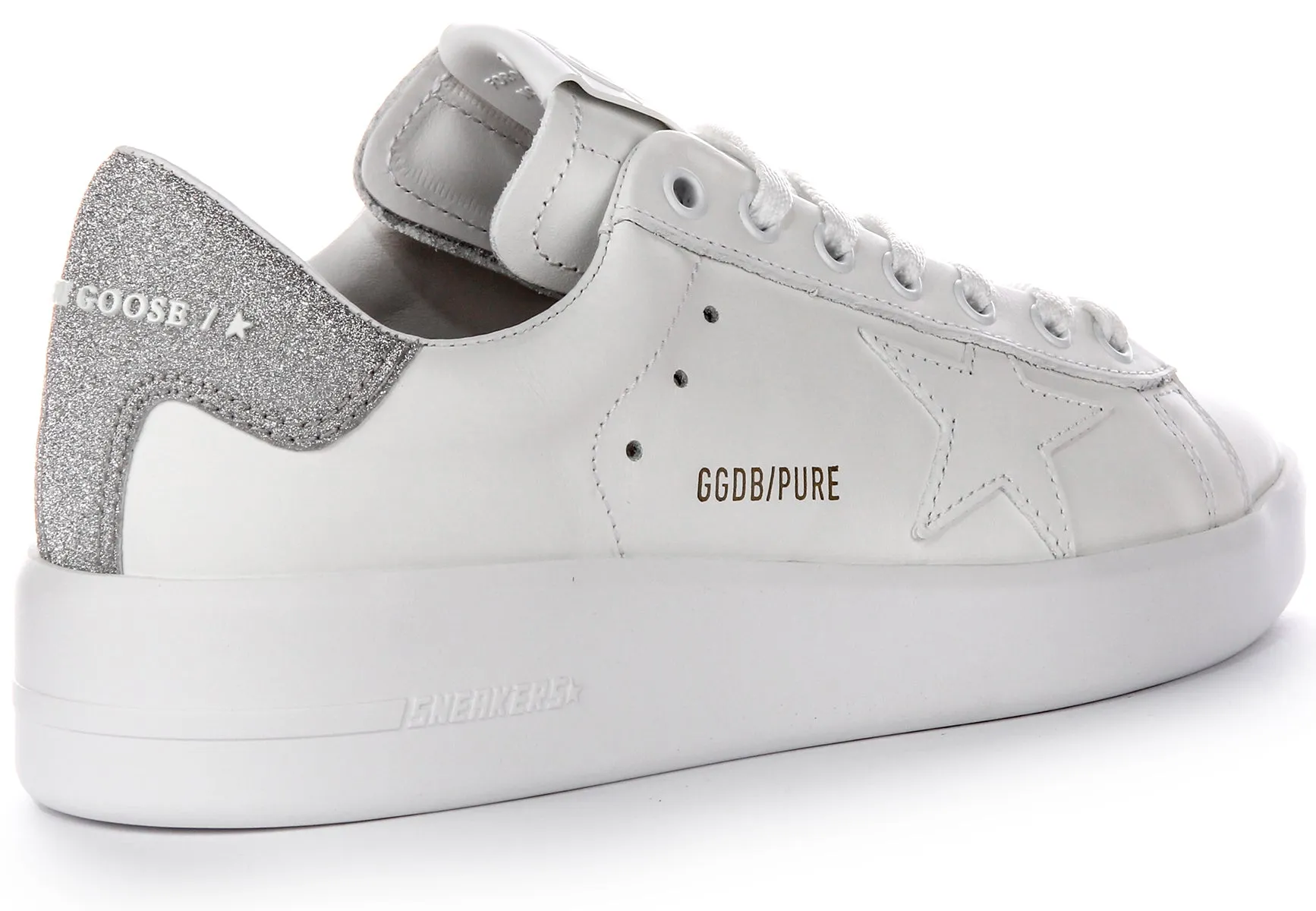 Golden Goose Pure Star Nouveau En Blanc Argent Pour Femmes Chaussures Golden Goose
