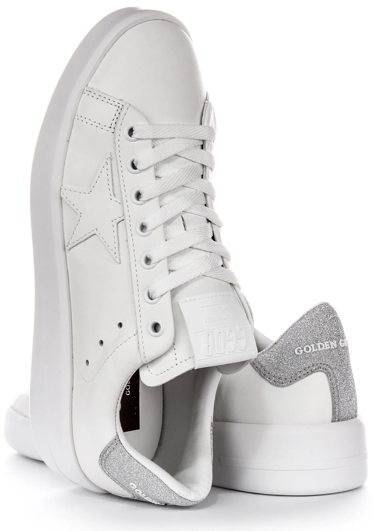 Golden Goose Pure Star Nouveau En Blanc Argent Pour Femmes Chaussures Golden Goose
