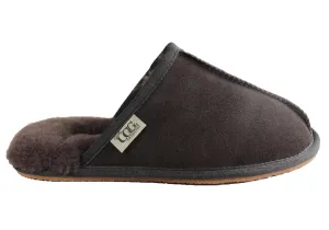 Grosby Buck Ugg Mens Comfort Sheepskin Scuff Slip On Slippers Grosby Shoes