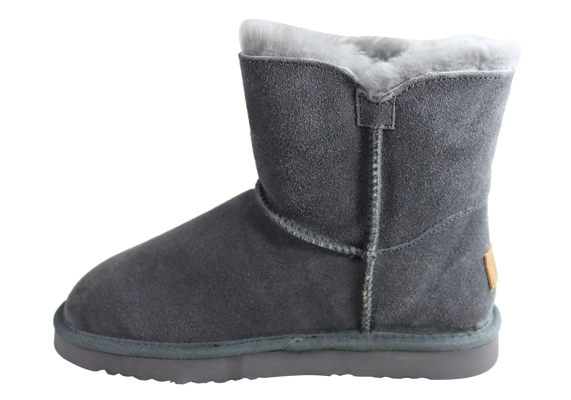 Bottes chaudes et confortables pour femmes Grosby Button Ugg avec doublure en peau de mouton - Chaussures Grosby