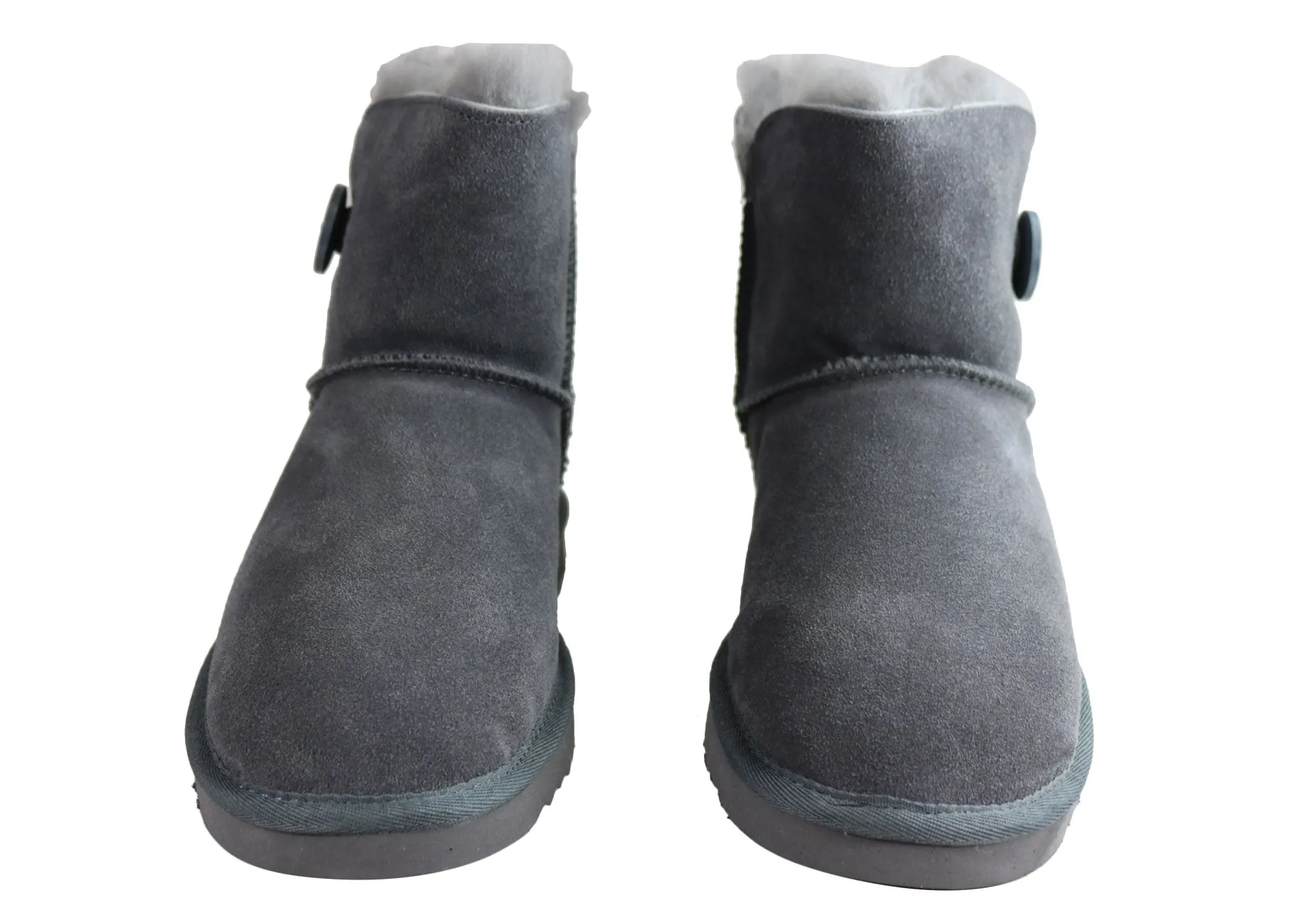 Bottes chaudes et confortables pour femmes Grosby Button Ugg avec doublure en peau de mouton - Chaussures Grosby