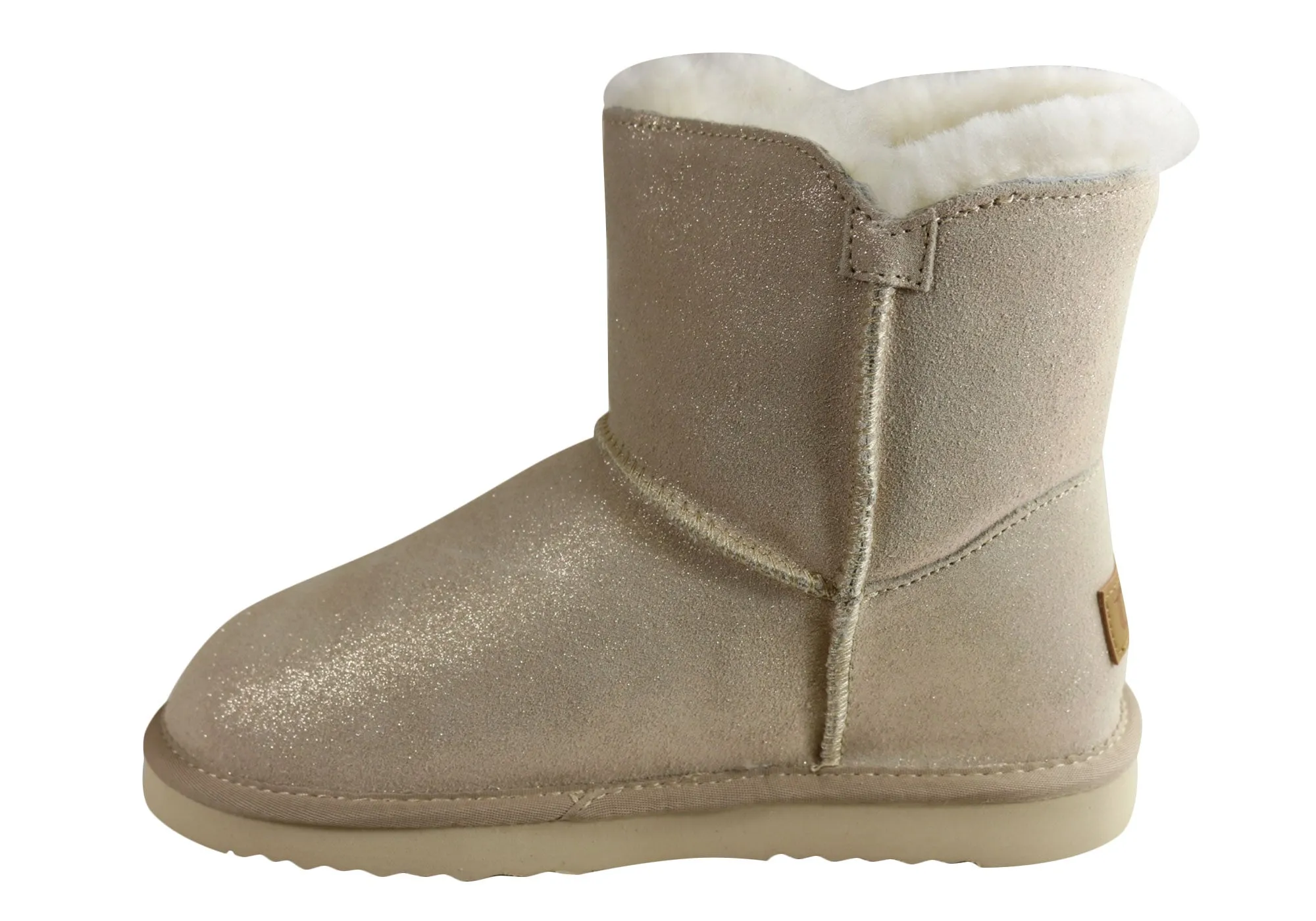 Bottes chaudes et confortables pour femmes Grosby Button Ugg avec doublure en peau de mouton - Chaussures Grosby
