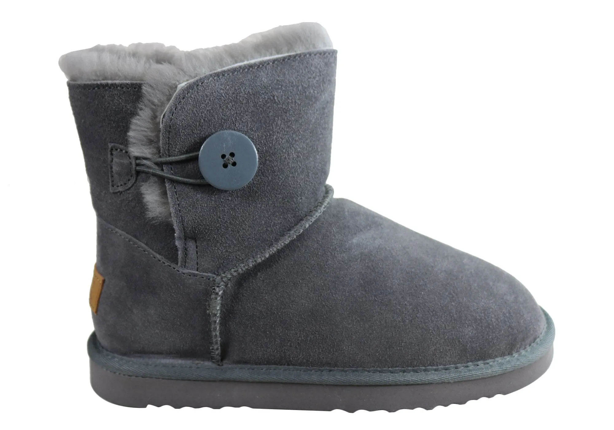 Bottes chaudes et confortables pour femmes Grosby Button Ugg avec doublure en peau de mouton - Chaussures Grosby