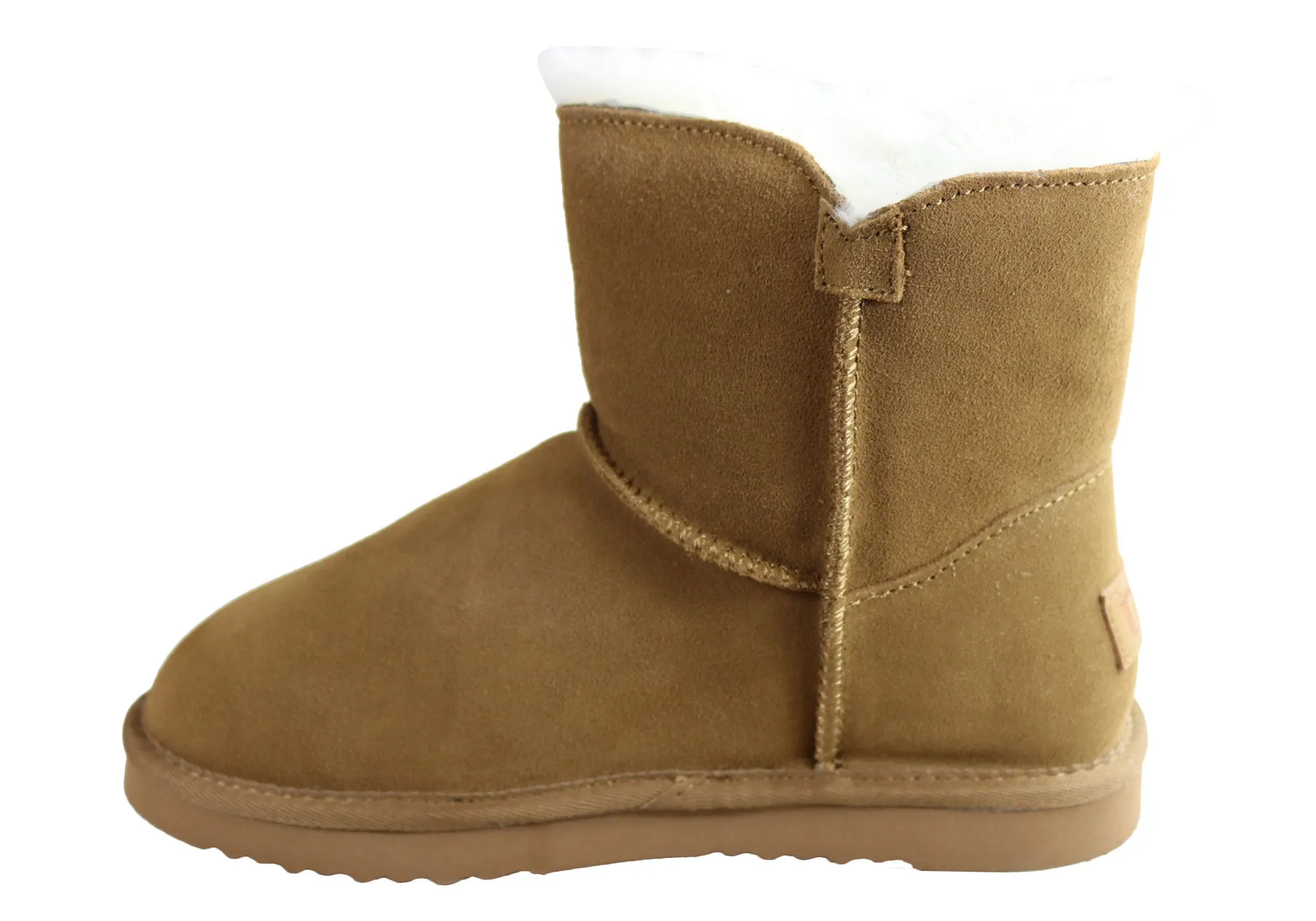 Bottes chaudes et confortables pour femmes Grosby Button Ugg avec doublure en peau de mouton - Chaussures Grosby