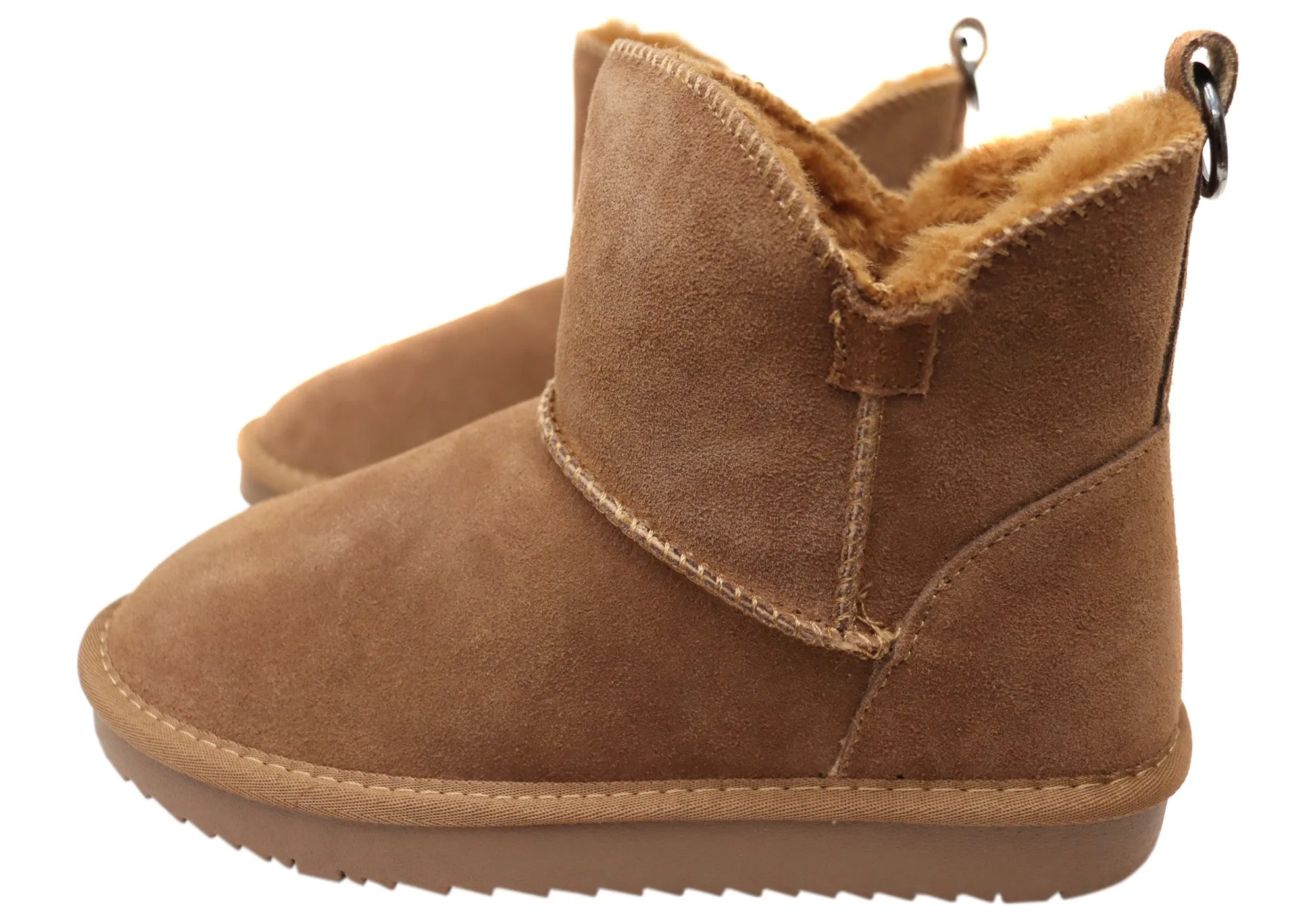 Grosby Nahil Chaussons d'intérieur en cuir chauds et confortables pour femmes Grosby Shoes