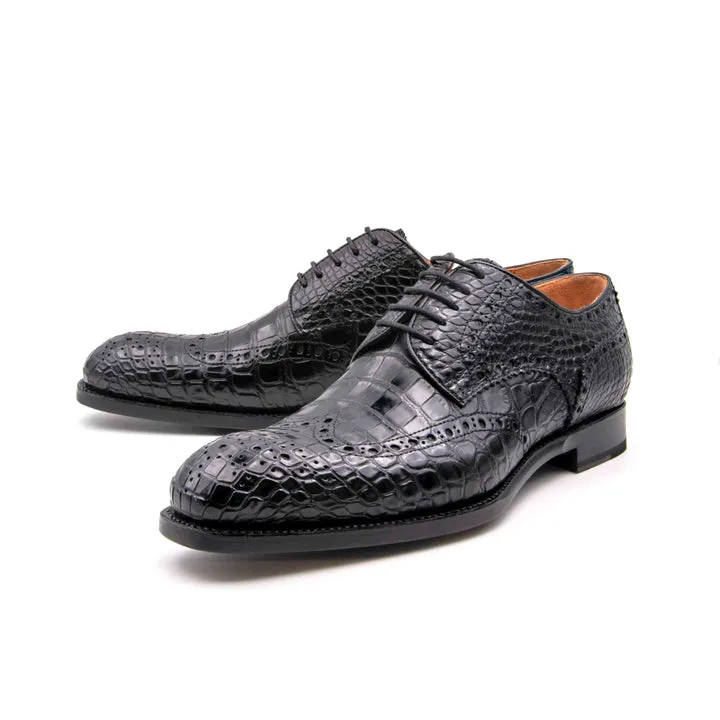 Chaussures à lacets H and H Alligator - Noir