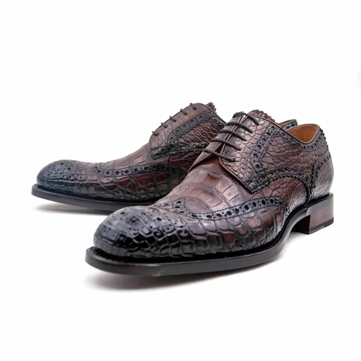 Chaussures à lacets H and H Alligator - Marron