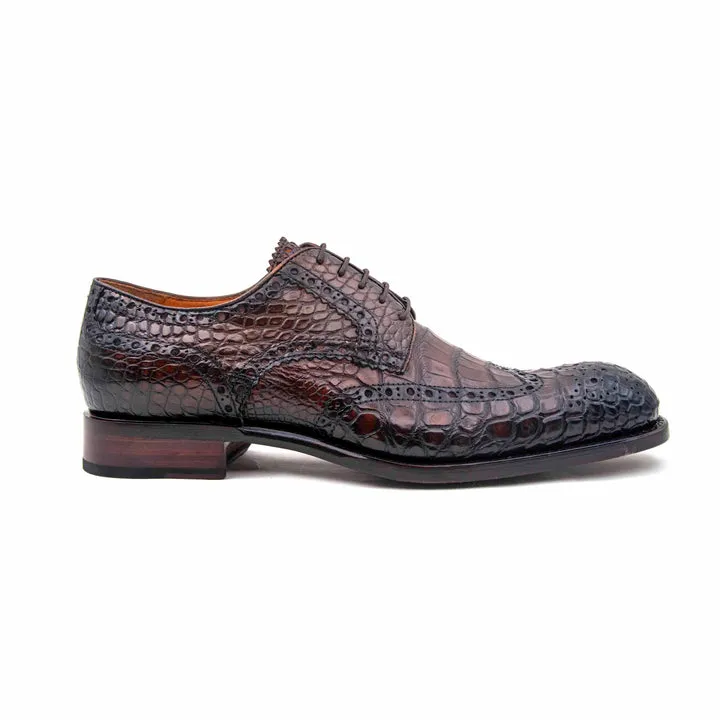 Chaussures à lacets H and H Alligator - Marron