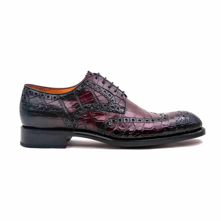 Chaussures à lacets H and H Alligator - Bordeau