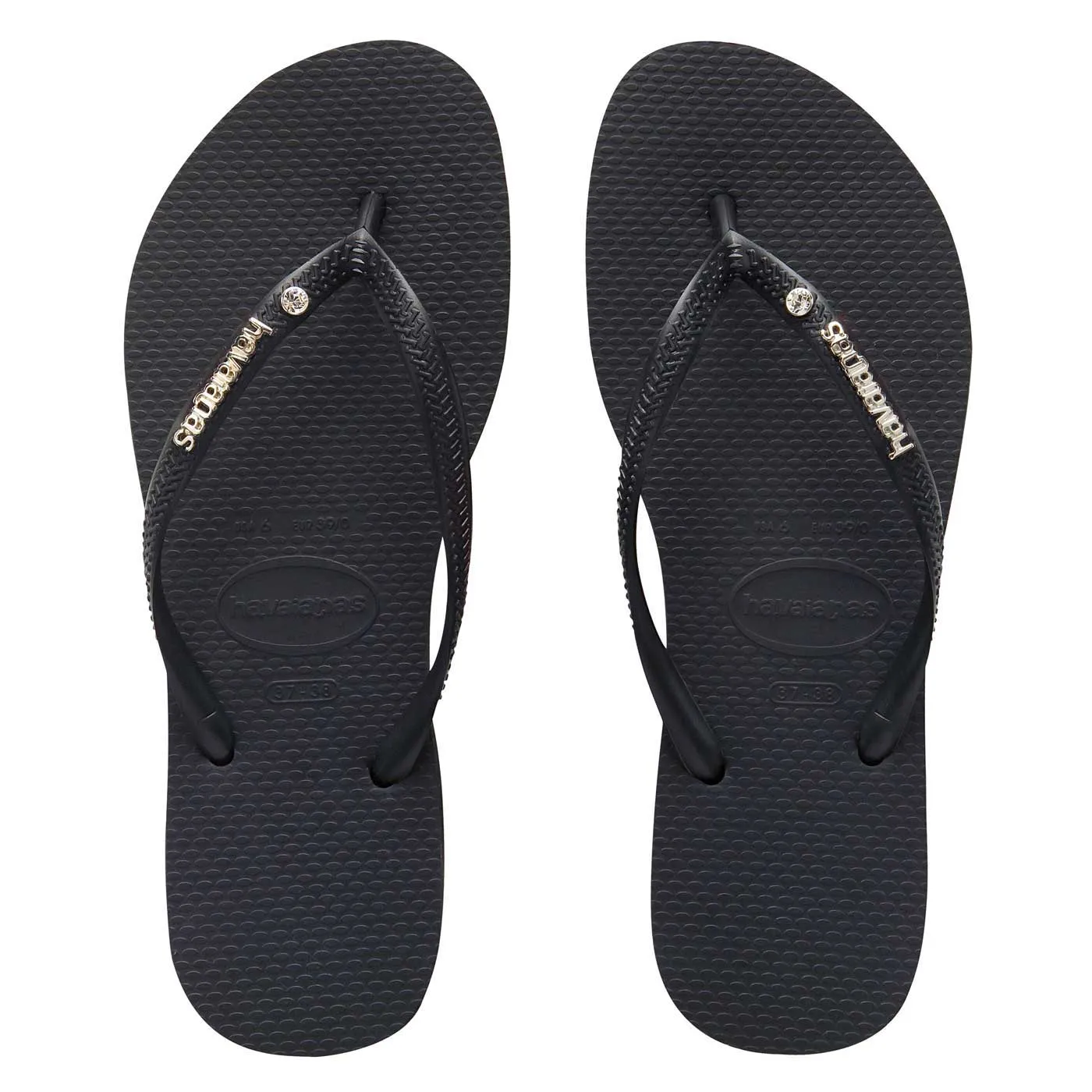 Havaianas Slim Metal Logo Crystal Tong Shoes_Havaianas