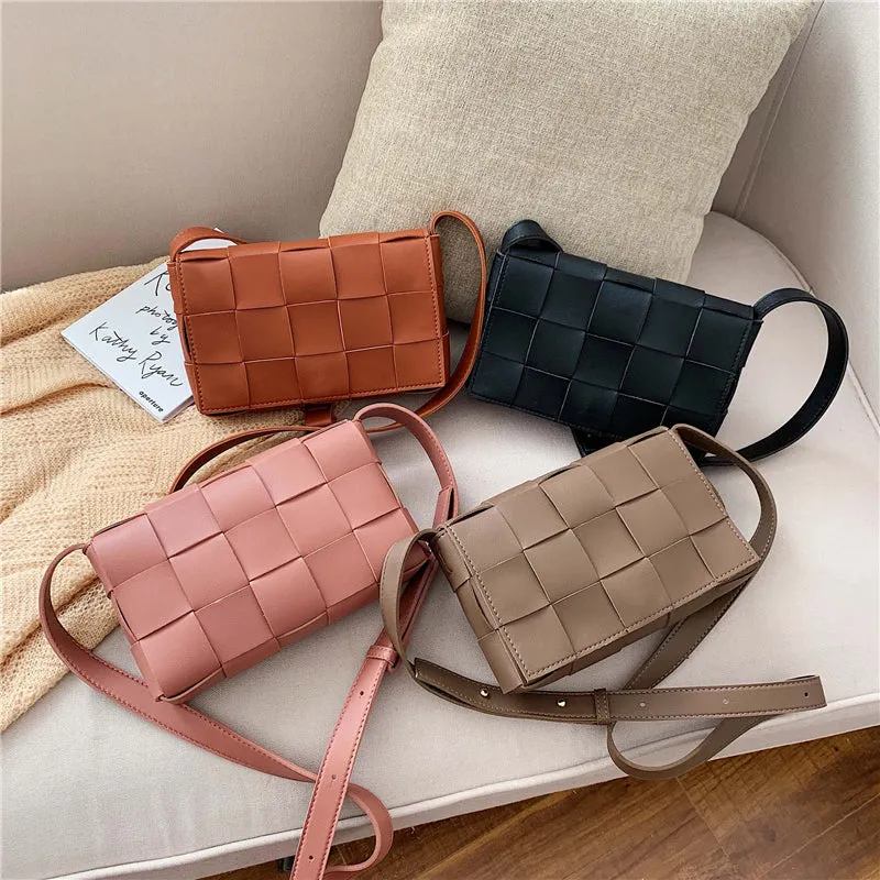 Sac à main de haute qualité pour femmes - Sac bandoulière tricoté design - Sac messager épaule femme tendance - Sac à main féminin en tissu écossais - Fashion Nova Bags