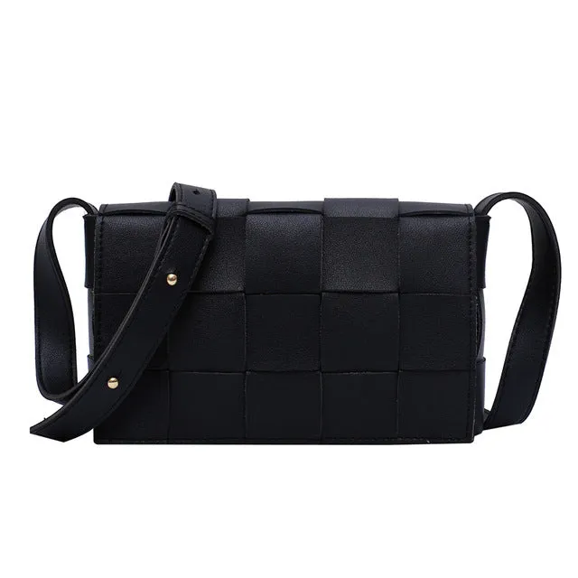 Sac à main de haute qualité pour femmes - Sac bandoulière tricoté design - Sac messager épaule femme tendance - Sac à main féminin en tissu écossais - Fashion Nova Bags
