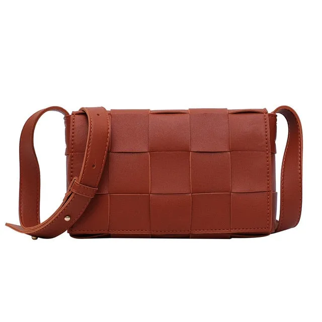Sac à main de haute qualité pour femmes - Sac bandoulière tricoté design - Sac messager épaule femme tendance - Sac à main féminin en tissu écossais - Fashion Nova Bags