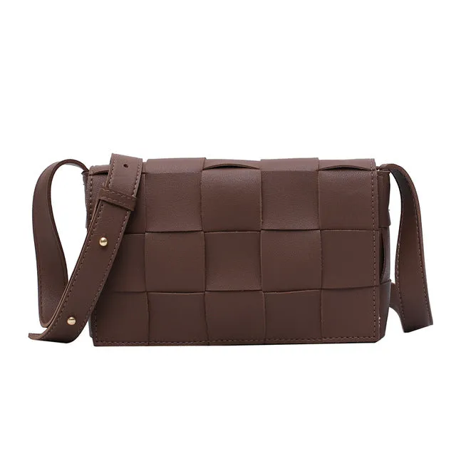 Sac à main de haute qualité pour femmes - Sac bandoulière tricoté design - Sac messager épaule femme tendance - Sac à main féminin en tissu écossais - Fashion Nova Bags
