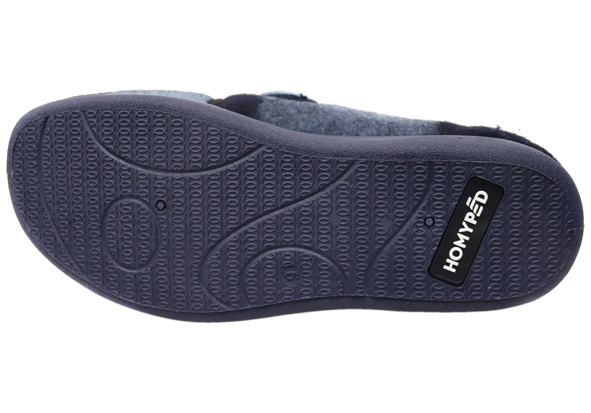 Homyped Chaussures Hommes Ando à Lanière Réglable Pantoufles Extra Extra Larges Bleu